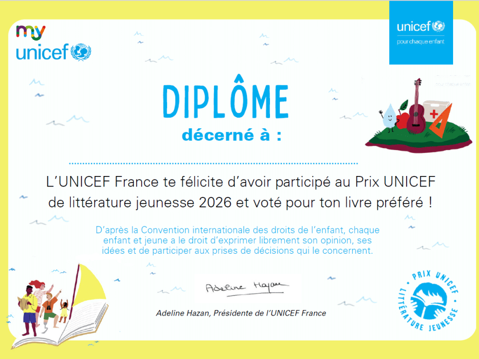 diplôme Prix UNICEF 2026