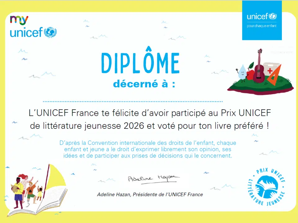 diplôme Prix UNICEF 2026